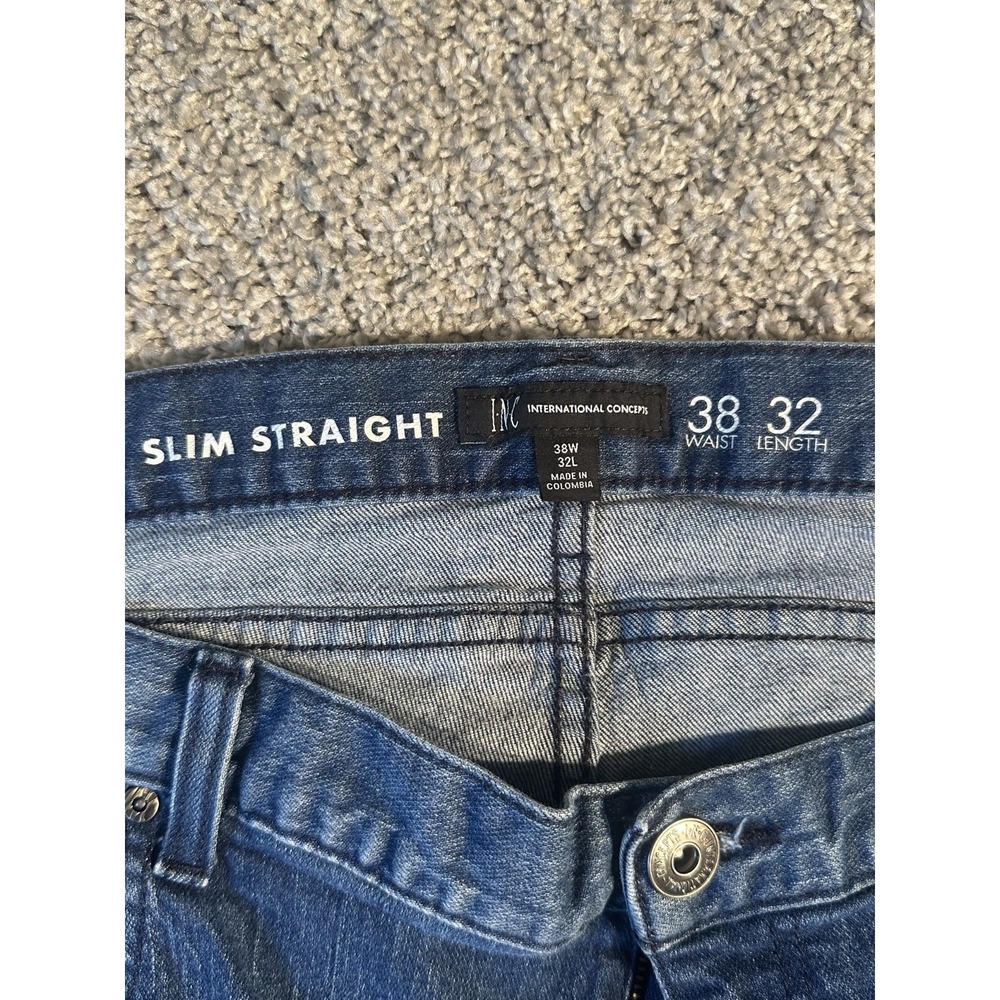 International Concepts Men's Slim Straight Jeans 38W X 32L Mid Rise Streetwear - Picture 4 of 5